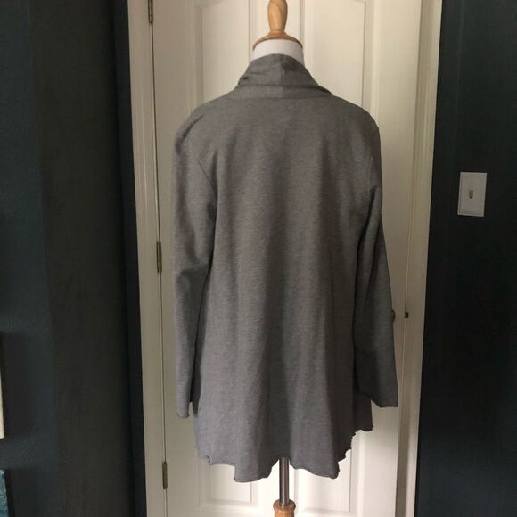 Pure Jill Gray Jersey Knit waterfall Cardigan - Picture 3 of 4